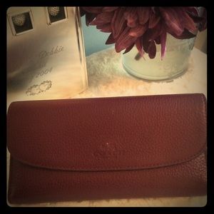 Coach Oxblood Wallet with Checkbook🌺🌹🌺